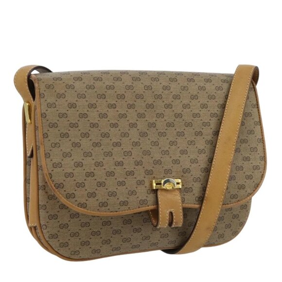 GUCCI Micro GG Supreme Shoulder Bag PVC Beige Gold 001 406 1780 Auth 100267 - Picture 1 of 16